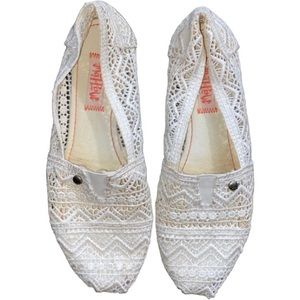 Mad love slip on lace white shoes